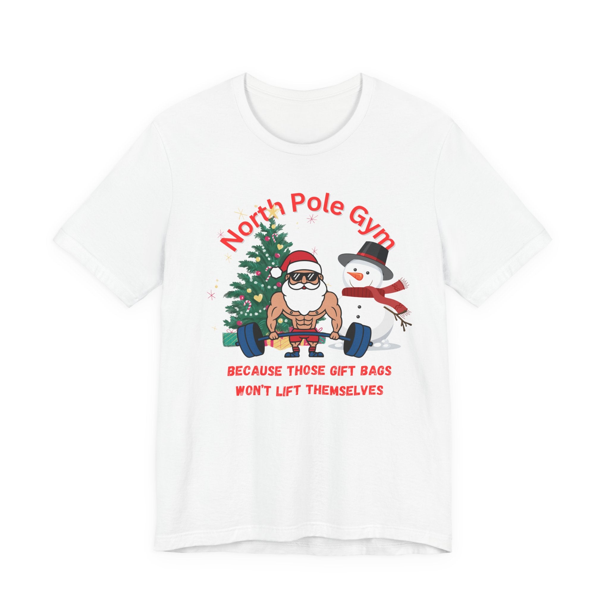 North Pole Gym Funny Unisex Jersey Short Sleeve Tee