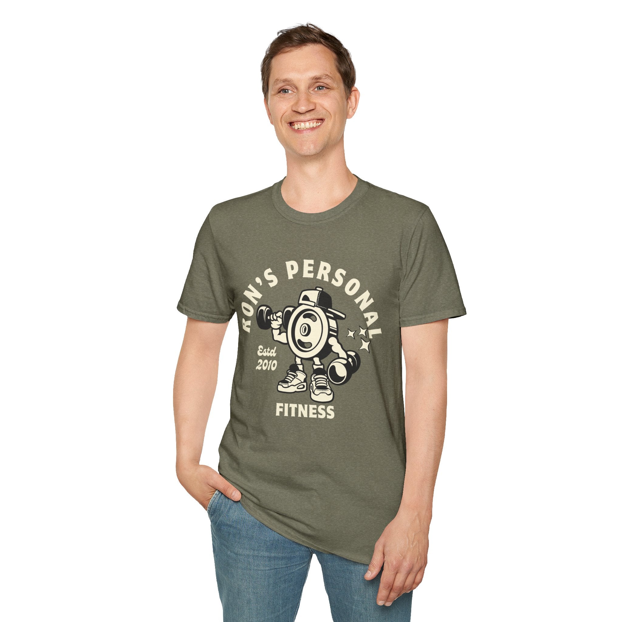 Ron's personal fitness gear vintage style Unisex Softstyle T-Shirt