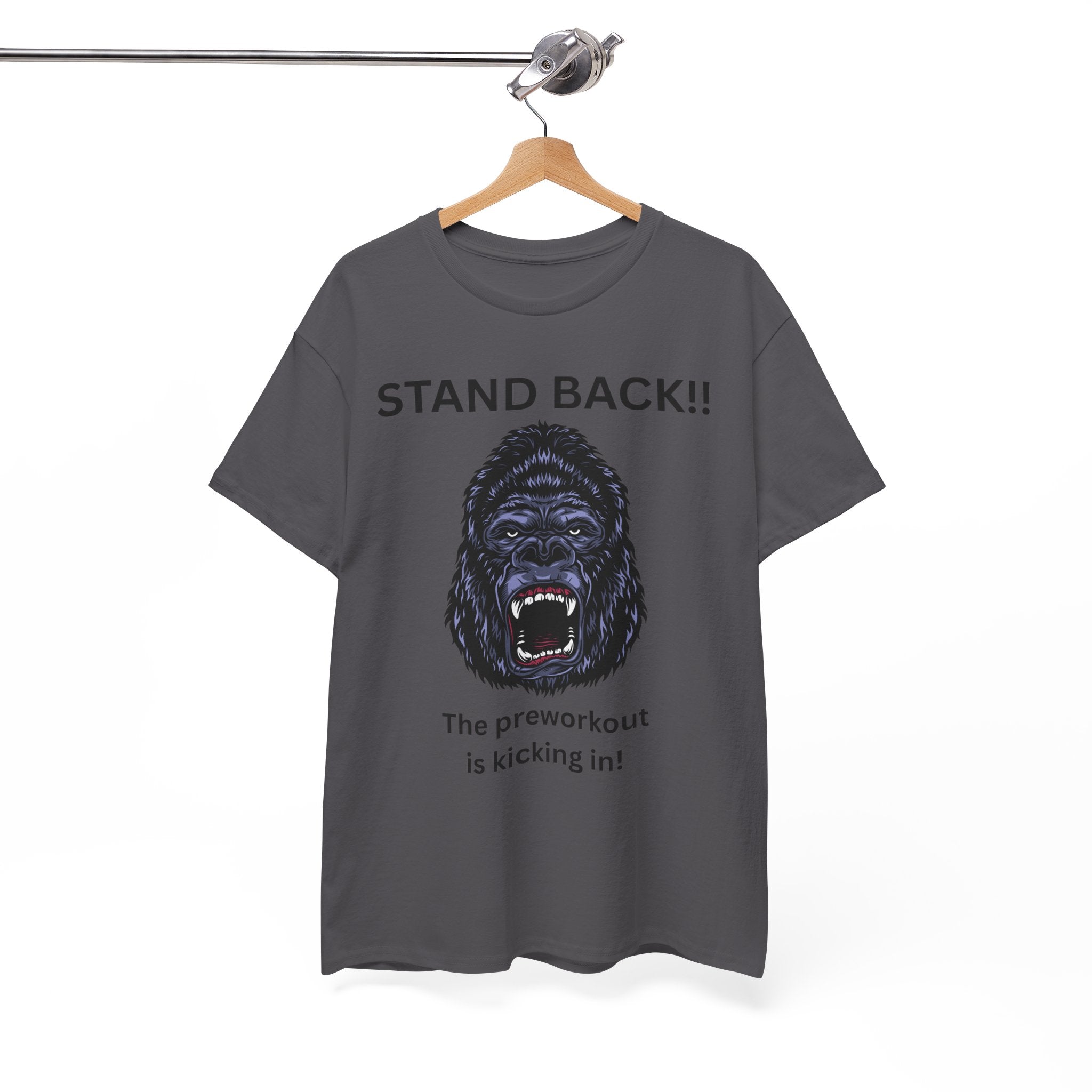 Unisex Motivational Workout Tee, Stand Back Gorilla Graphic T-Shirt, Fitness Gift, Gym Humor Apparel, Workout Motivation Shirt, [...]