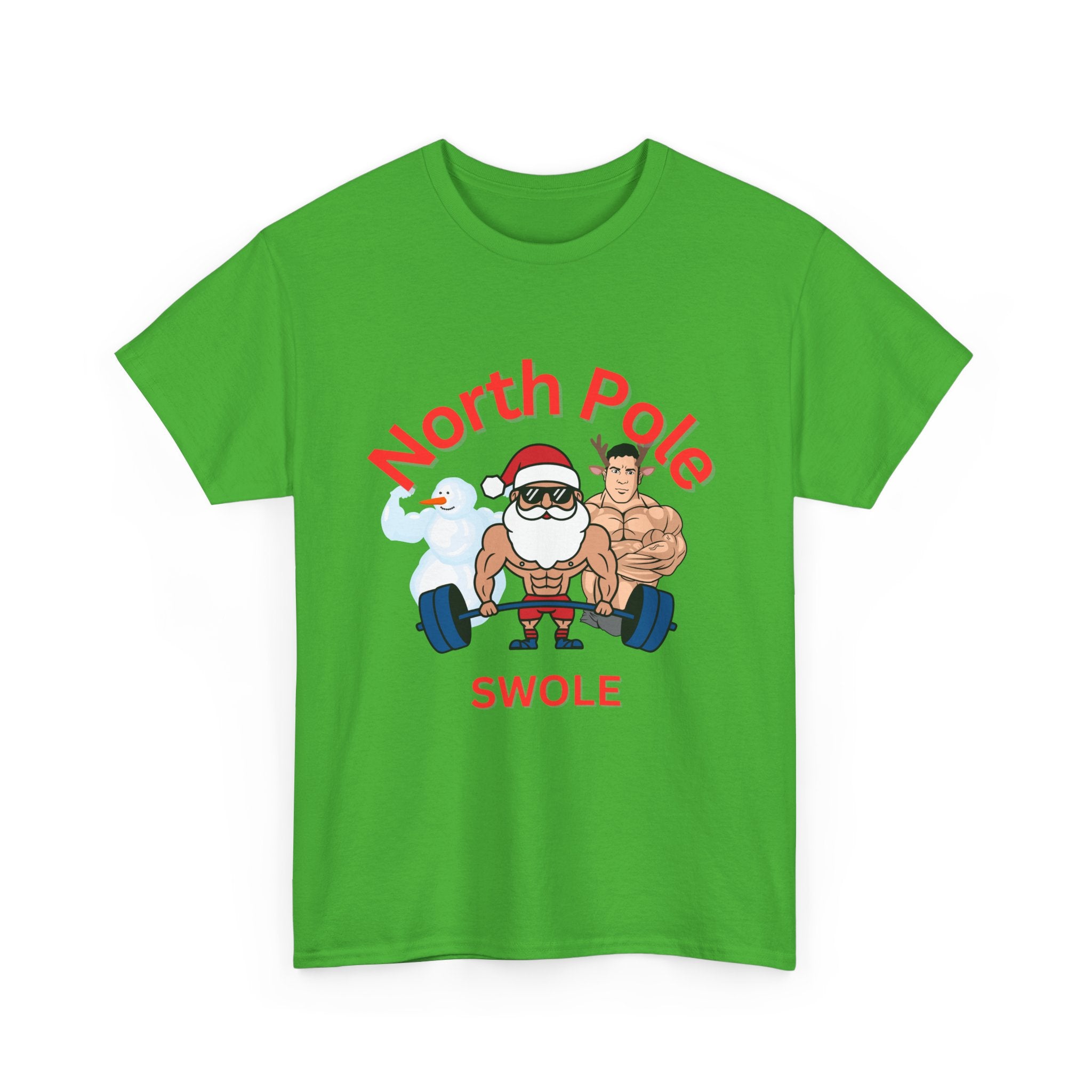 Funny North Pole Swole Gym Shirt Unisex Heavy Cotton Tee