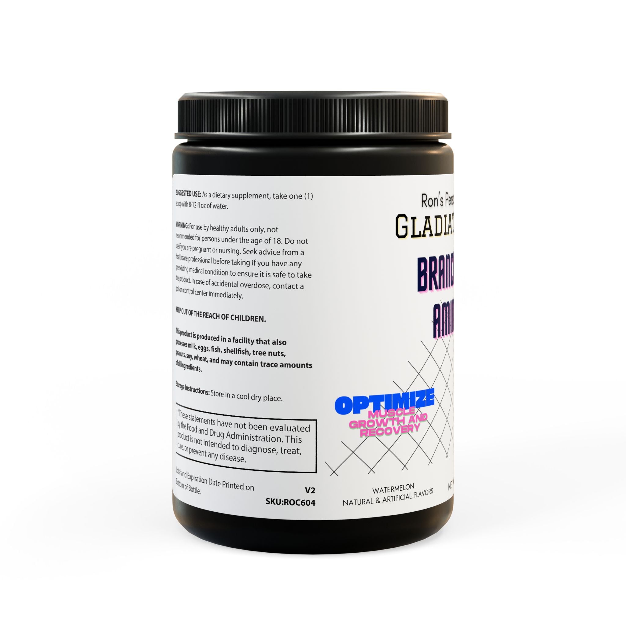 Gladiator Series BCAA Supplement, Watermelon (325g, 11.46oz, 45 servings)