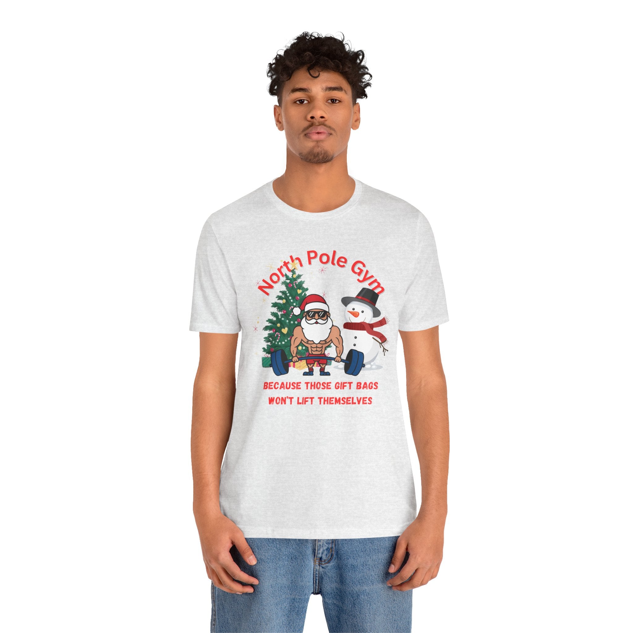 North Pole Gym Funny Unisex Jersey Short Sleeve Tee