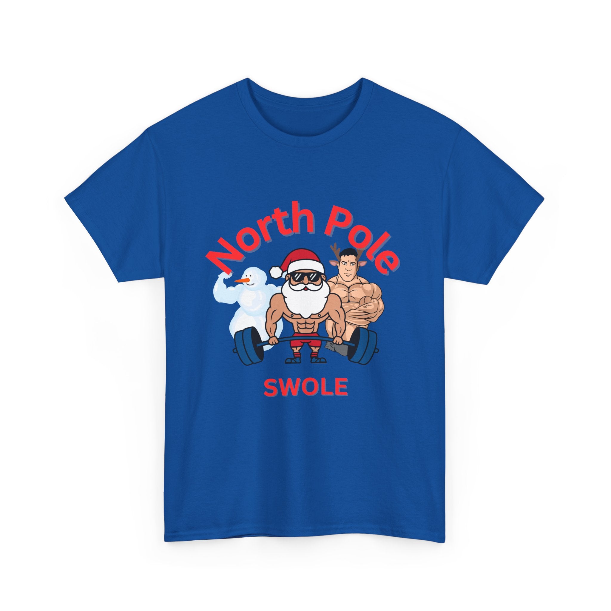 Funny North Pole Swole Gym Shirt Unisex Heavy Cotton Tee