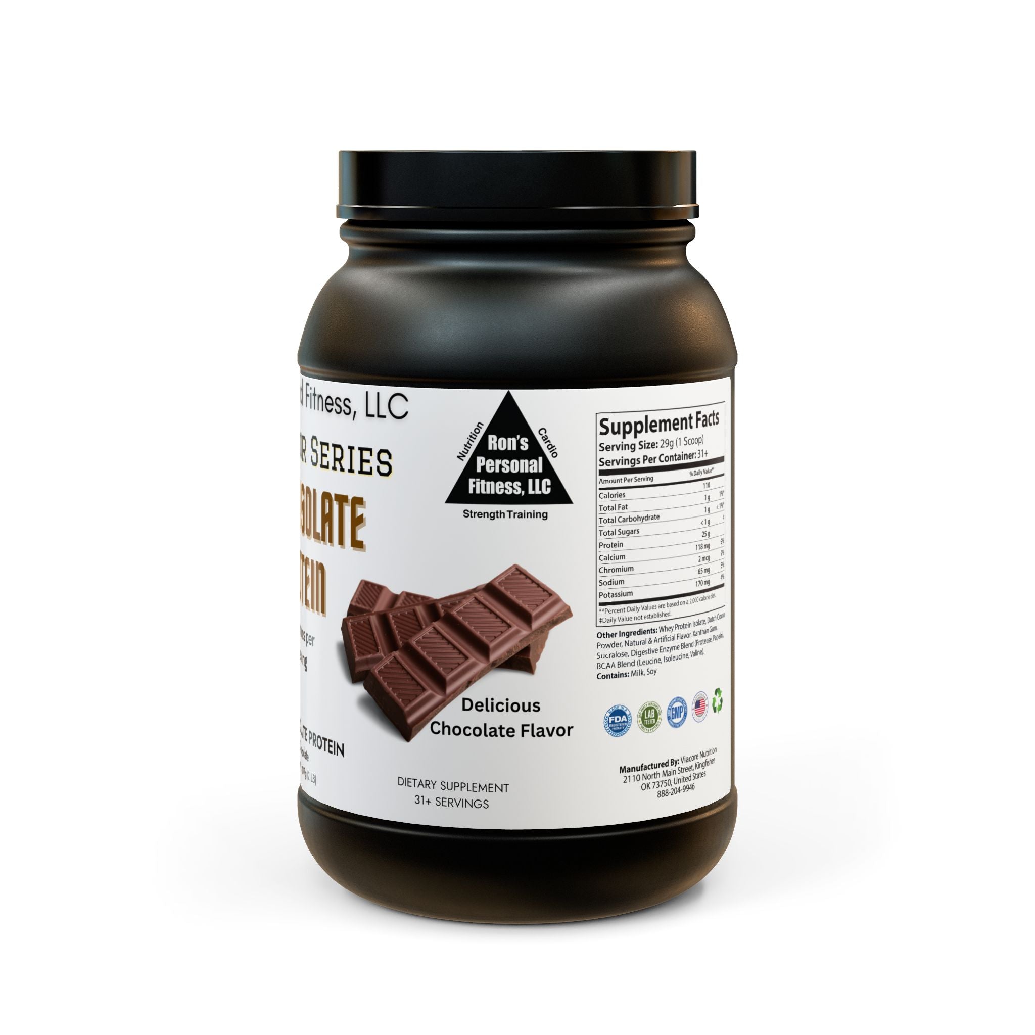 Gladiator Series Chocolate Whey Isolate Protein Supplement (907g, 2lb)