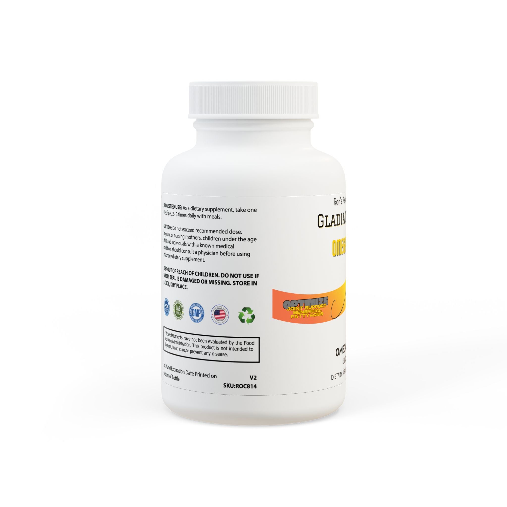 Gladiator Series Omega 3 Fish Oil Supplement (60 Softgels)