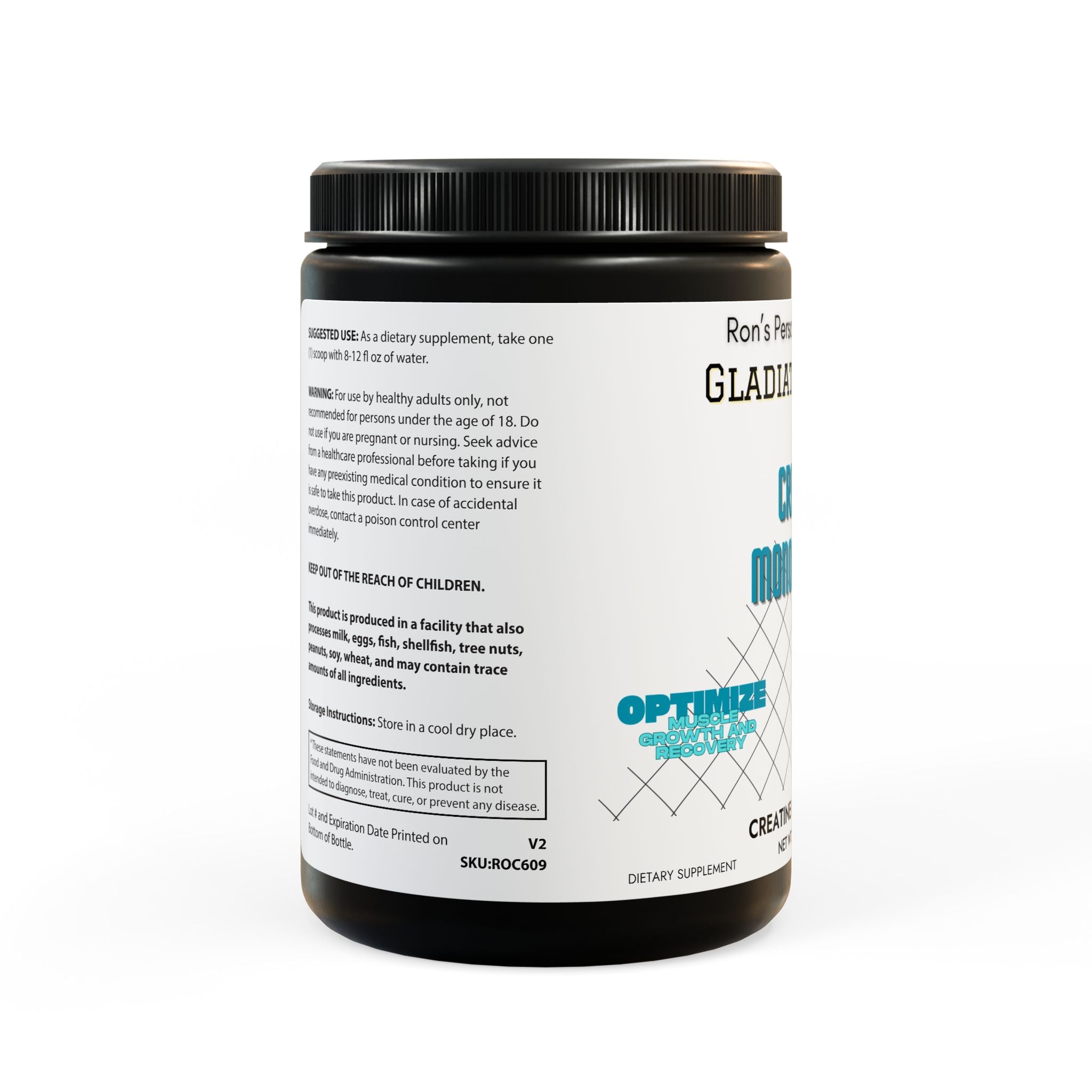 Gladiator Series Creatine Monohydrate Supplement (300g, 10.58oz)