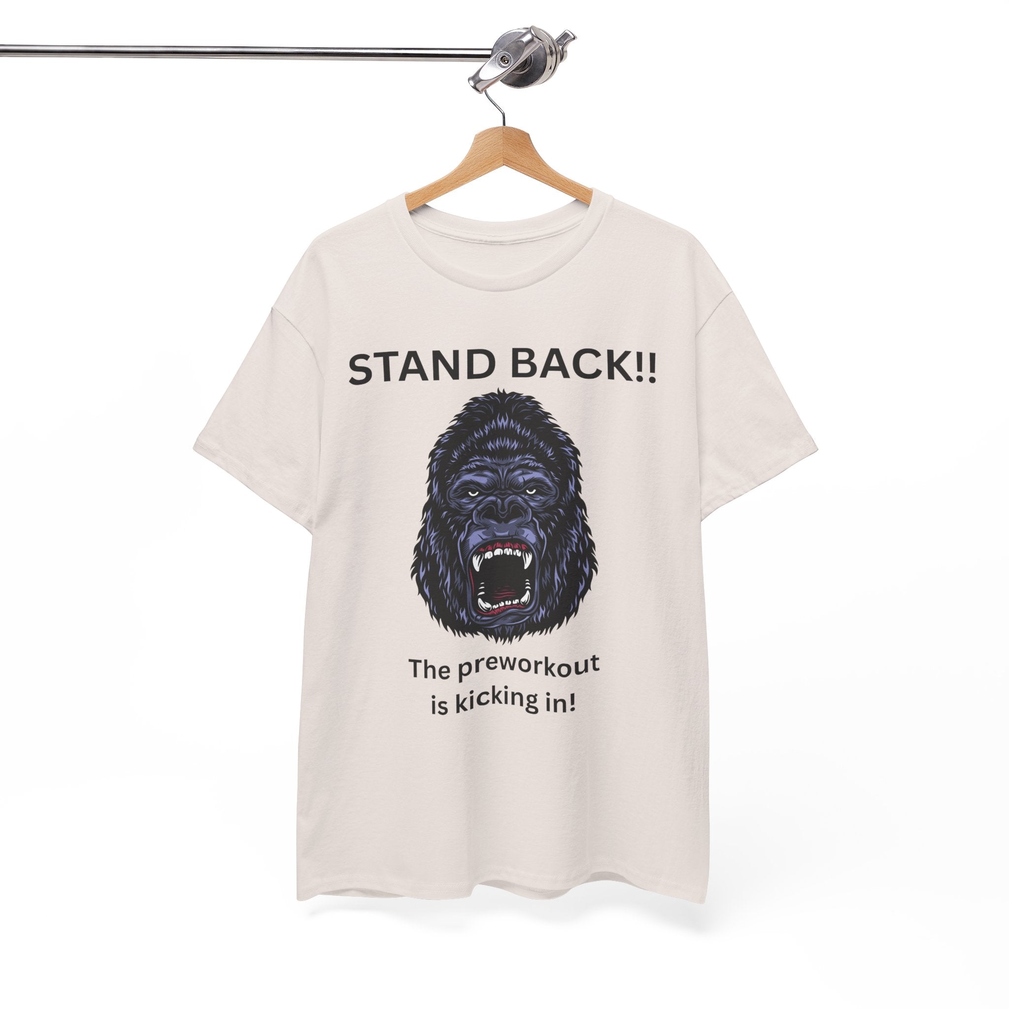 Unisex Motivational Workout Tee, Stand Back Gorilla Graphic T-Shirt, Fitness Gift, Gym Humor Apparel, Workout Motivation Shirt, [...]