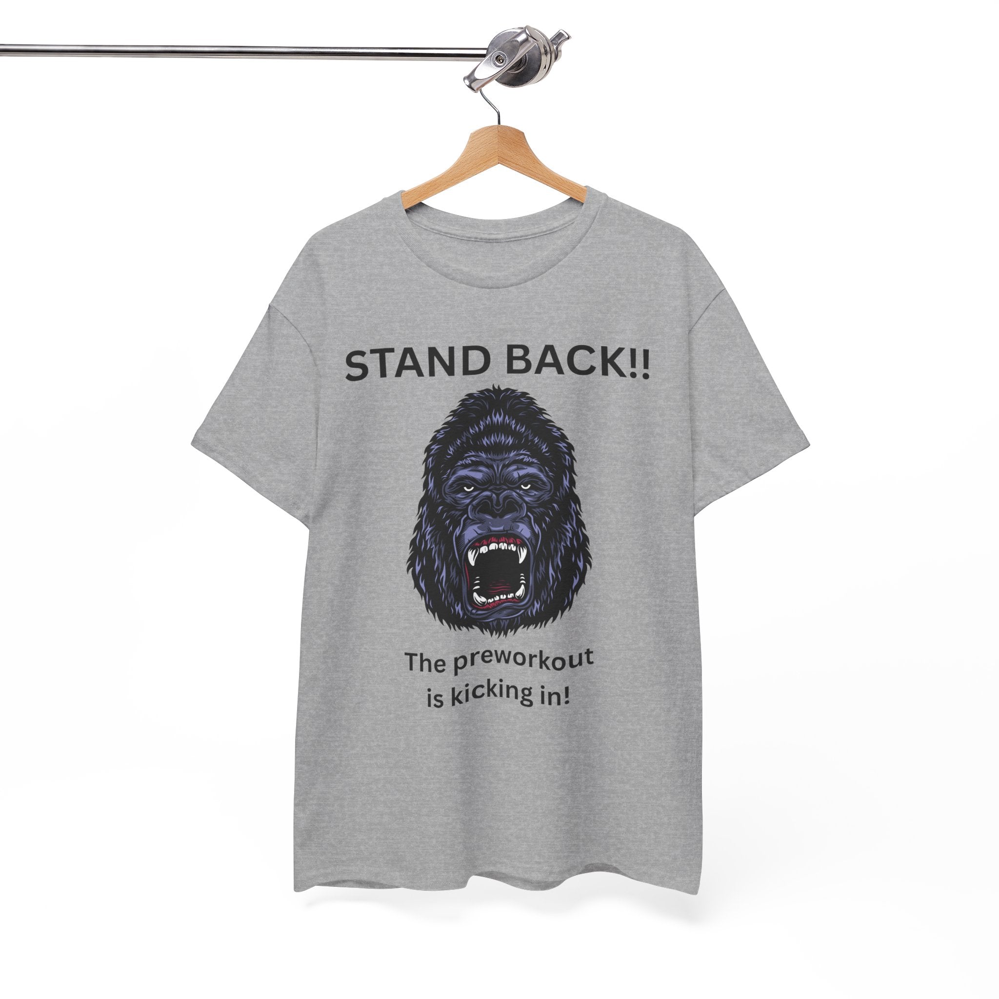 Unisex Motivational Workout Tee, Stand Back Gorilla Graphic T-Shirt, Fitness Gift, Gym Humor Apparel, Workout Motivation Shirt, [...]