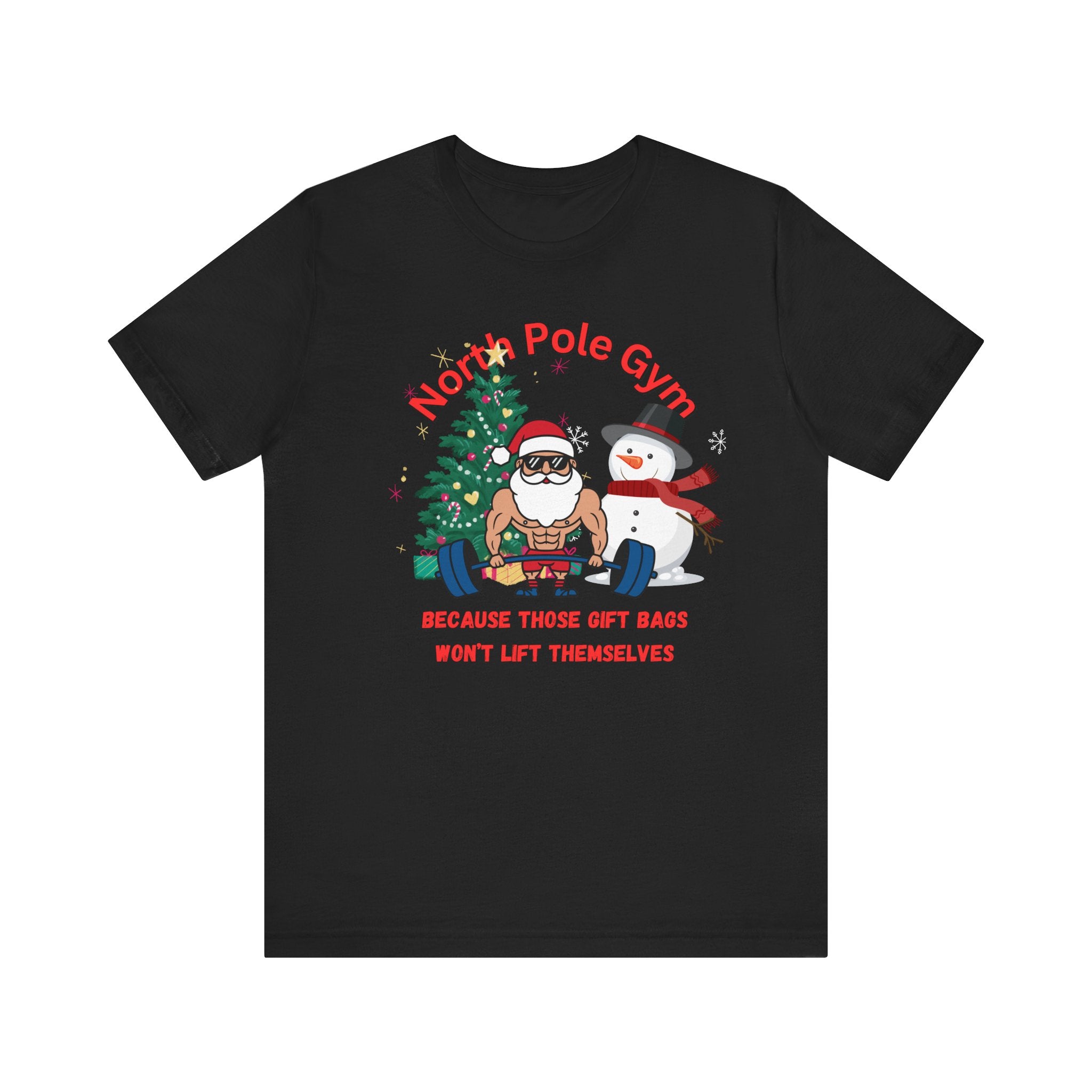 North Pole Gym Funny Unisex Jersey Short Sleeve Tee