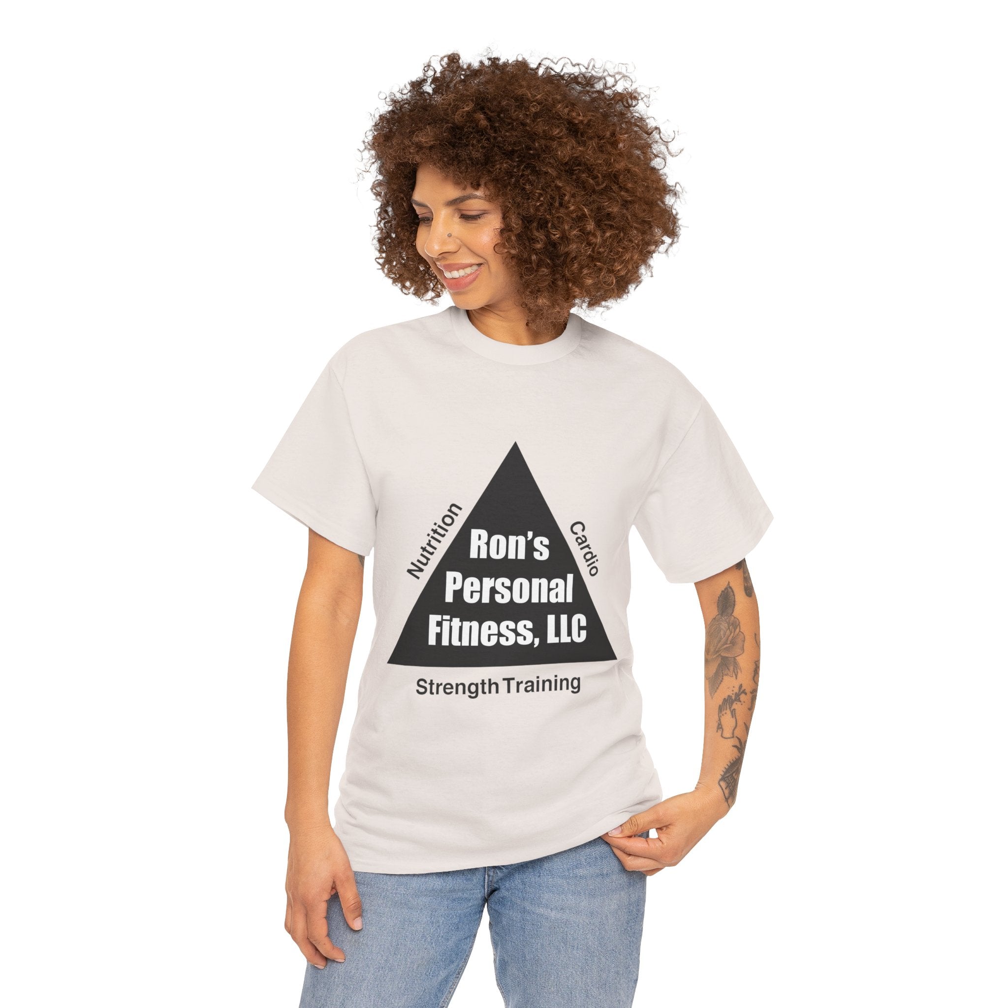 Fitness Triangle Unisex Tee - Ron's Personal Nutrition, Cardio, & Strength Training Design