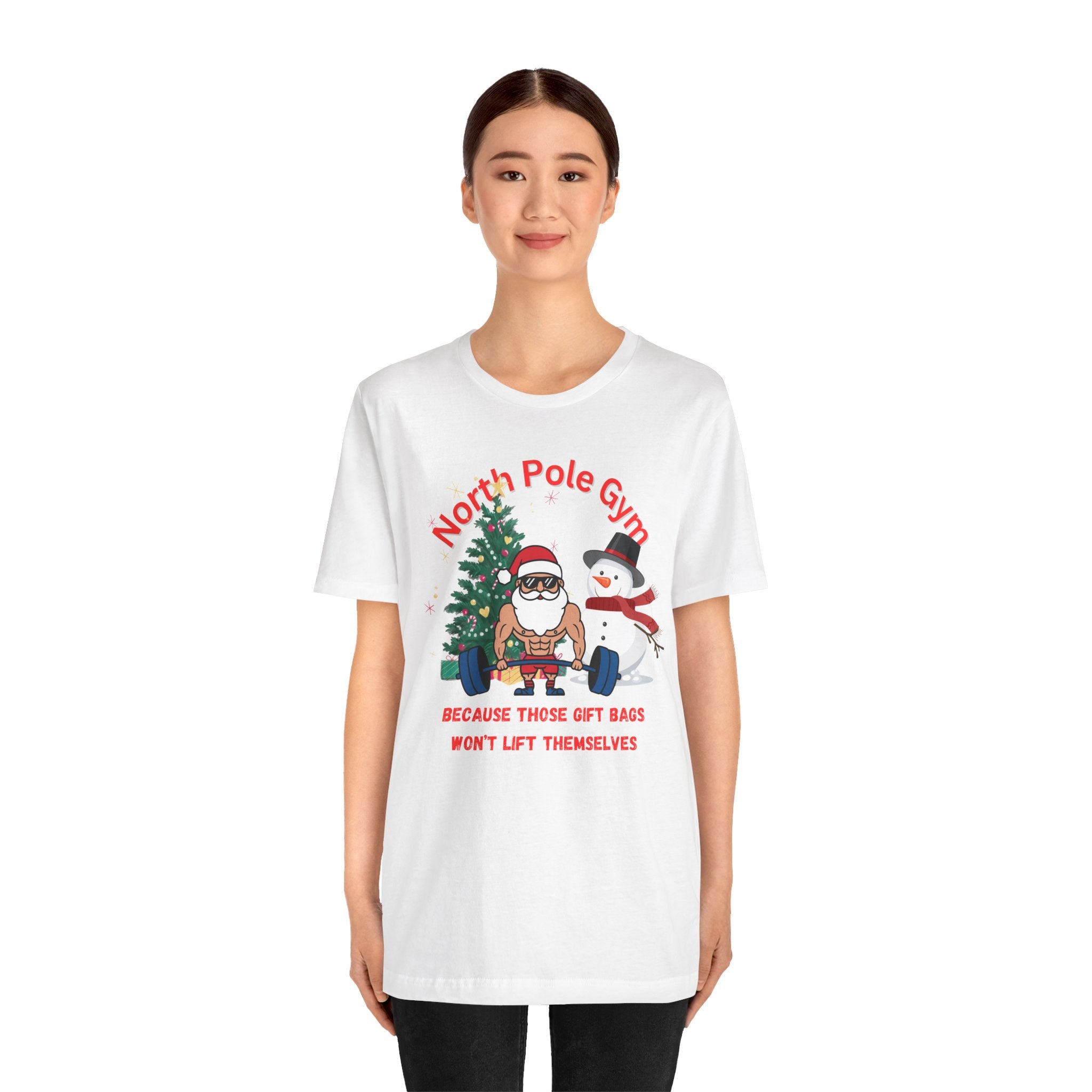 North Pole Gym Funny Unisex Jersey Short Sleeve Tee
