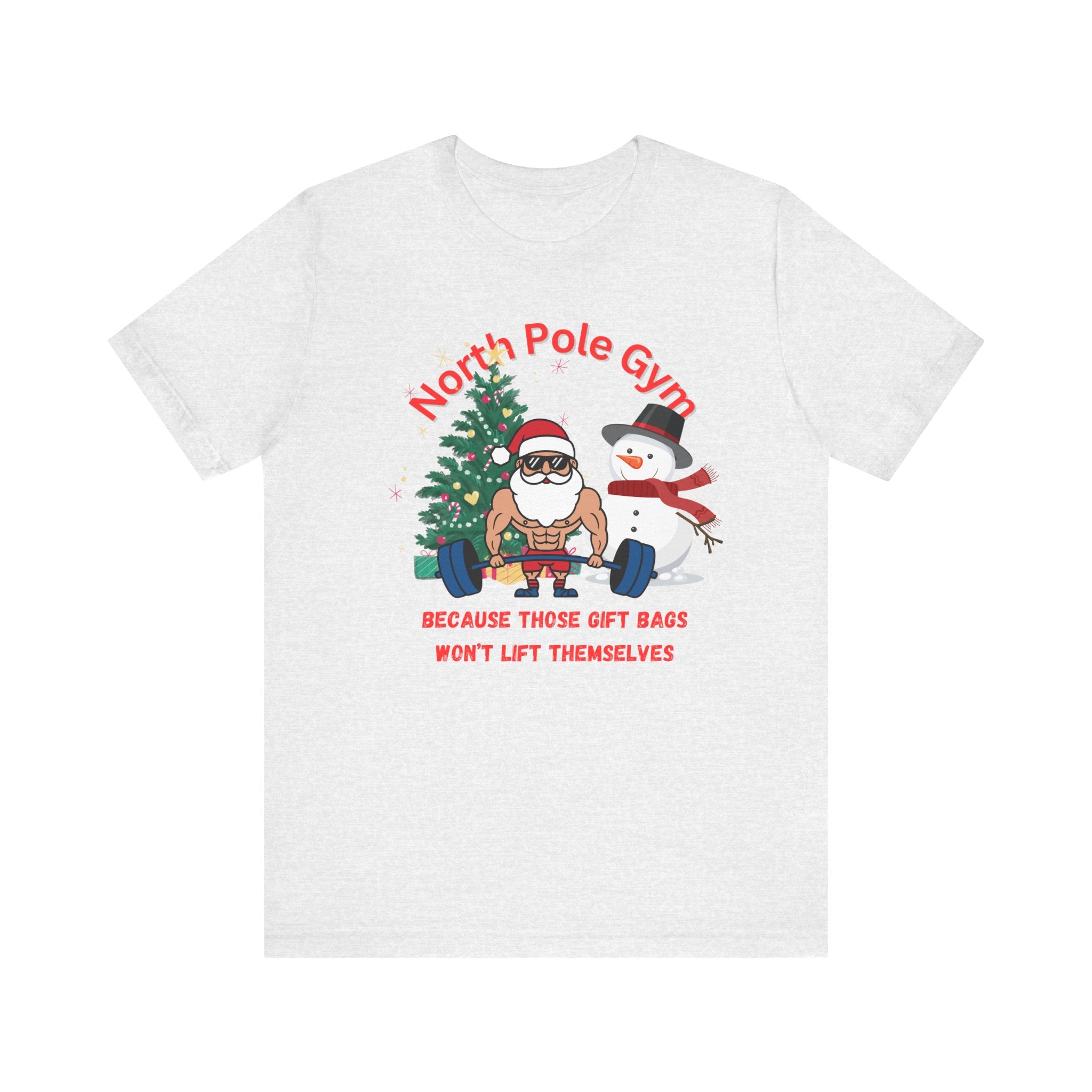 North Pole Gym Funny Unisex Jersey Short Sleeve Tee