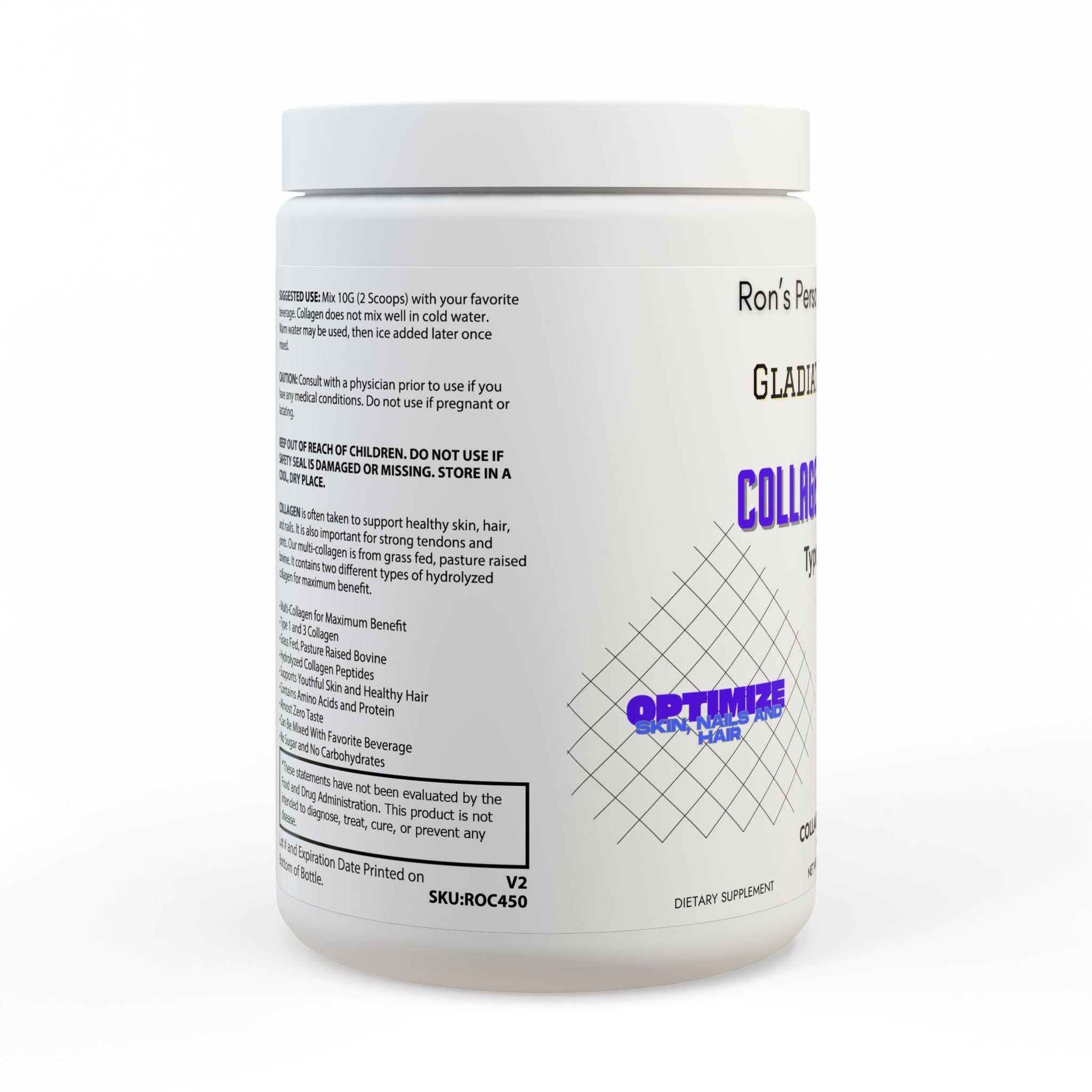 Gladiator Series Collagen Peptides Type I & III Supplement (350g, 12.3oz)