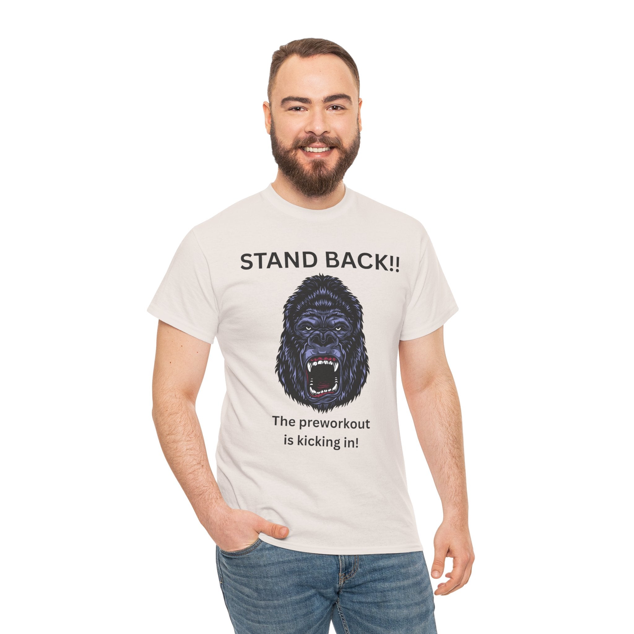 Unisex Motivational Workout Tee, Stand Back Gorilla Graphic T-Shirt, Fitness Gift, Gym Humor Apparel, Workout Motivation Shirt, [...]