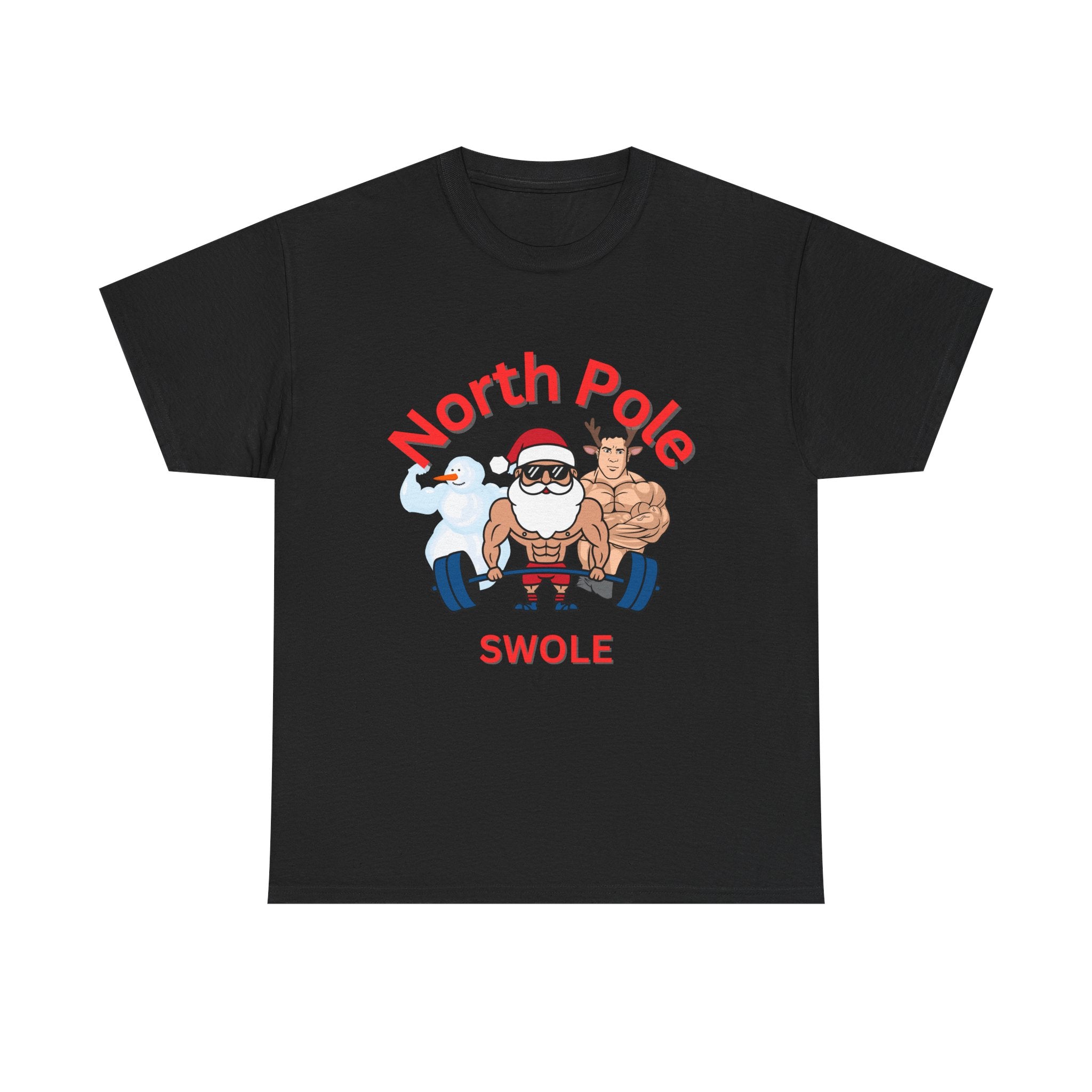 Funny North Pole Swole Gym Shirt Unisex Heavy Cotton Tee