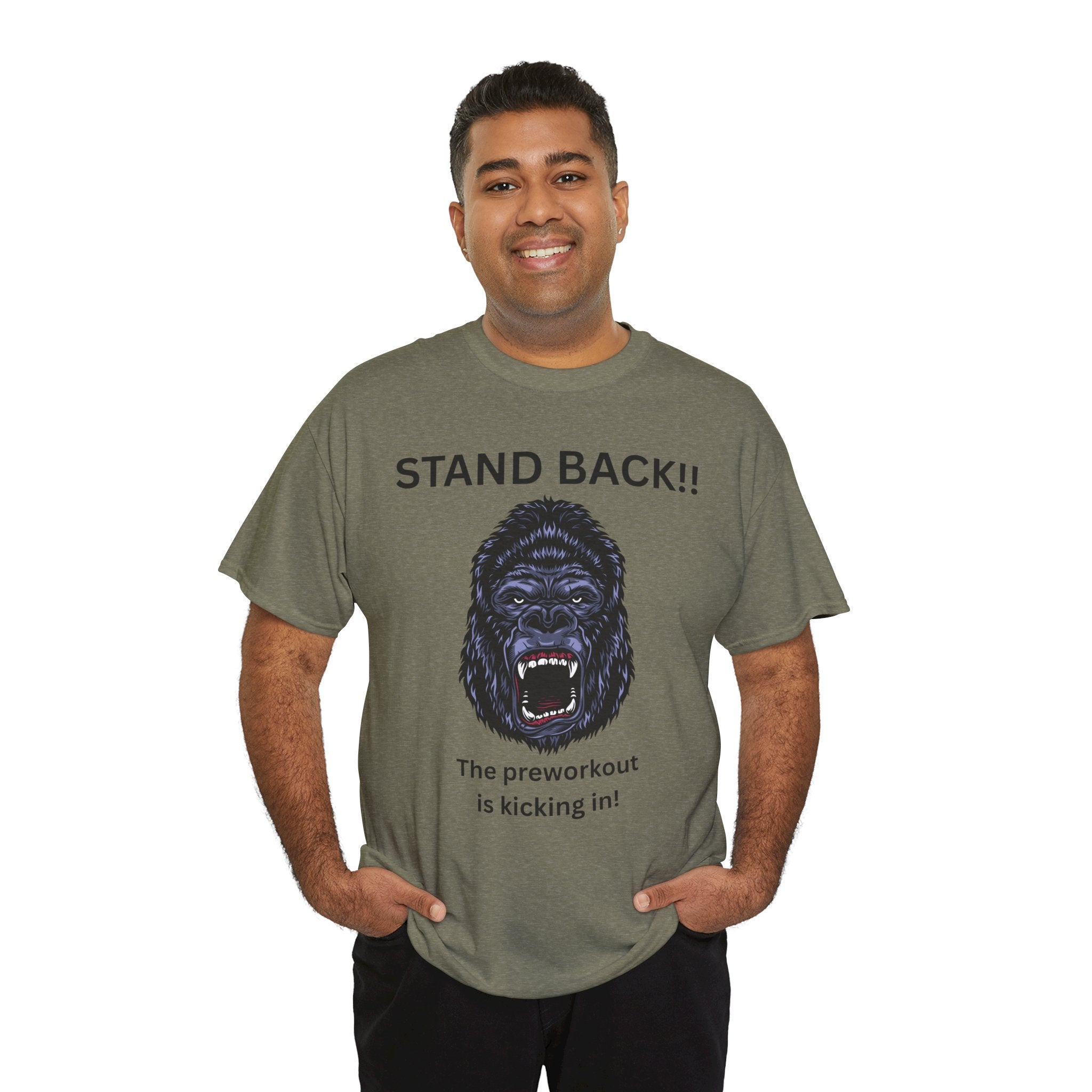 Unisex Motivational Workout Tee, Stand Back Gorilla Graphic T-Shirt, Fitness Gift, Gym Humor Apparel, Workout Motivation Shirt, [...]